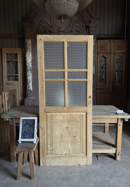 Antique Glass European Panel Door - 31.75x77.25 K488