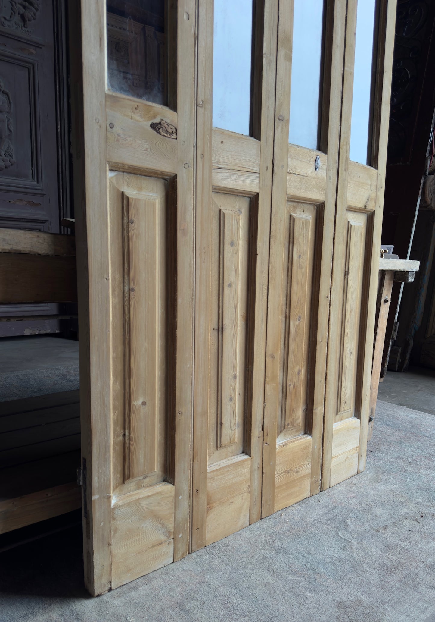 Antique Bi-Fold French Glass Doors - 43.5x99 - L427