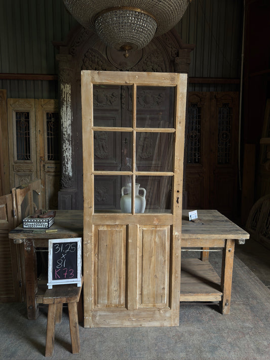 6 Lite Antique Glass Door - 31.25x81 K73