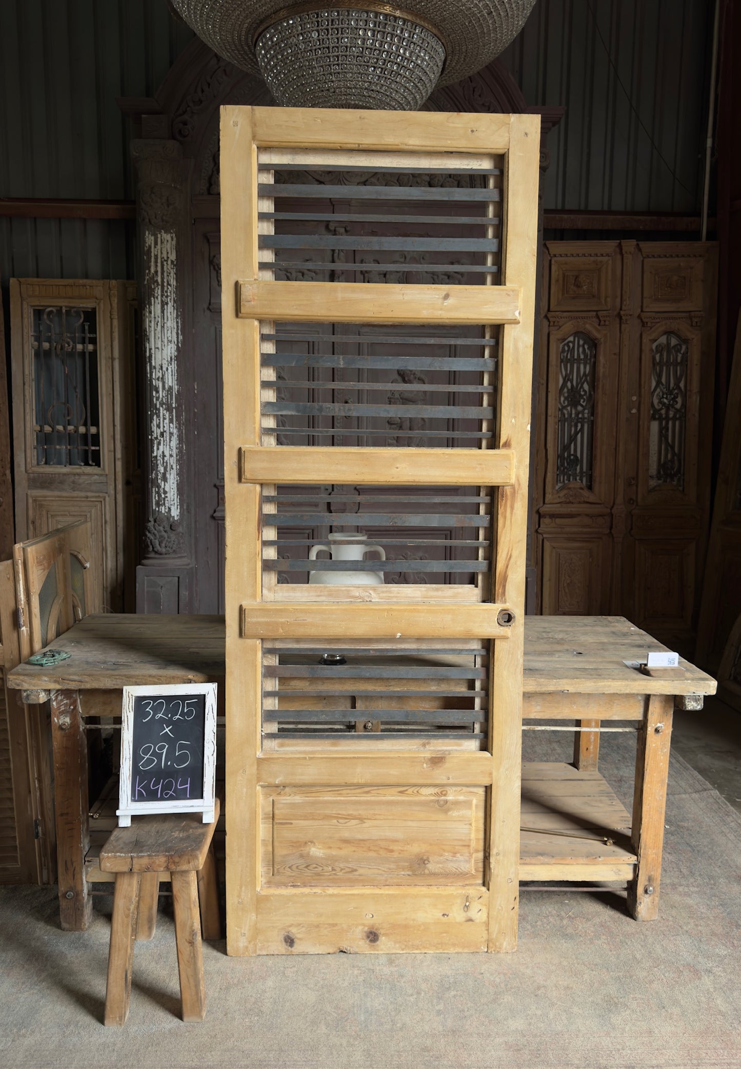 Horizontal Pattern Antique Iron Single Door - 32.25x89.5 K424