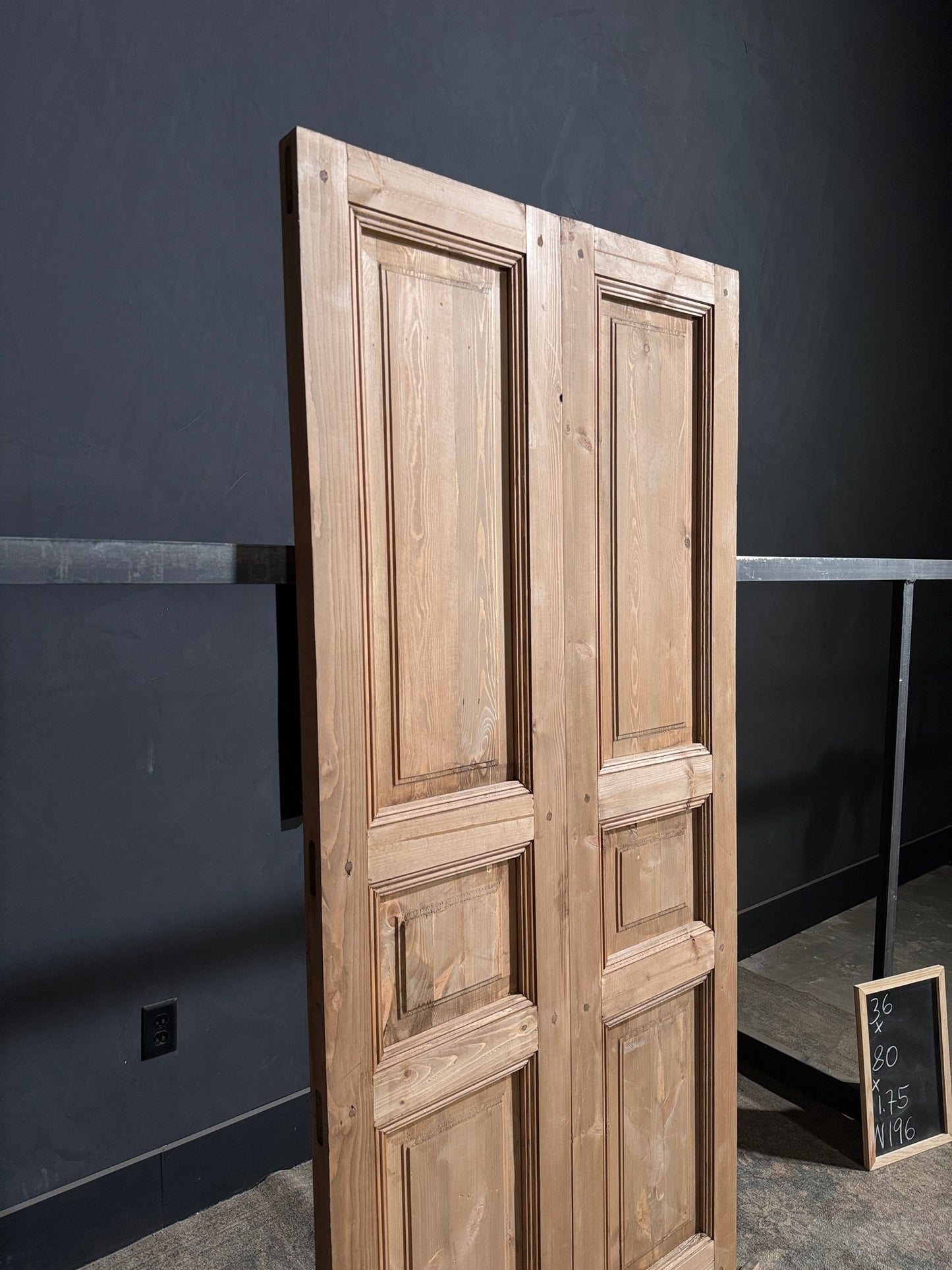 Handcrafted 3 Panel Solid French Doors - 36x80 - N196