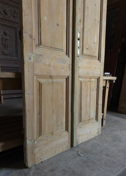 2 Panel Antique Solid French Doors - 43x86.5 - L387