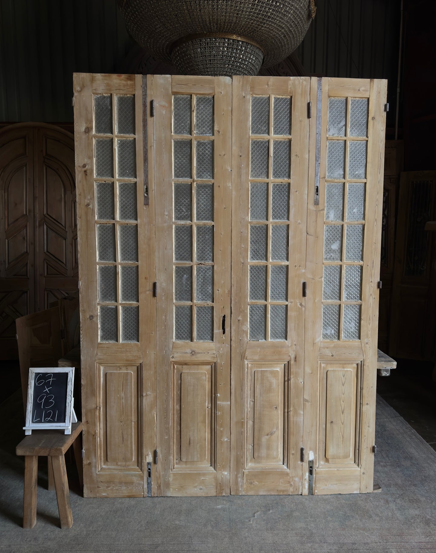 Antique Bi-Fold French Glass Doors - 67x93 - L121