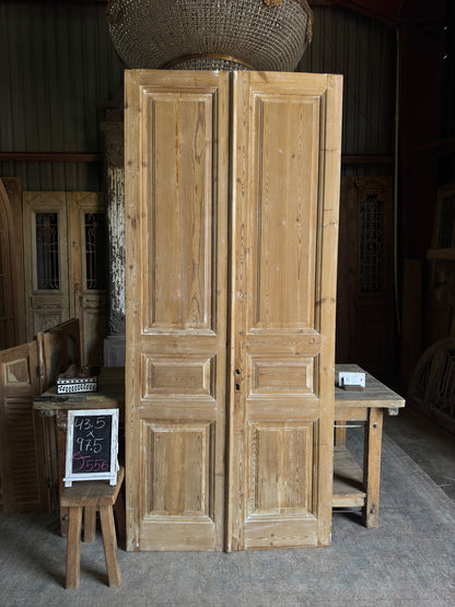 Solid Antique French Pair - 43.5x97.5 J556