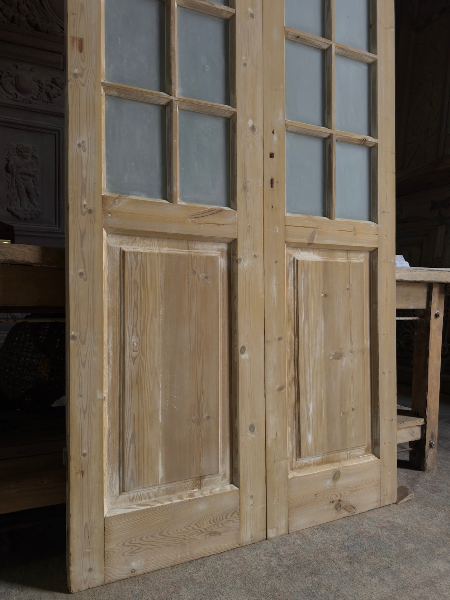 19th Century Antique Glass French Doors - 40.5x92.5 J469