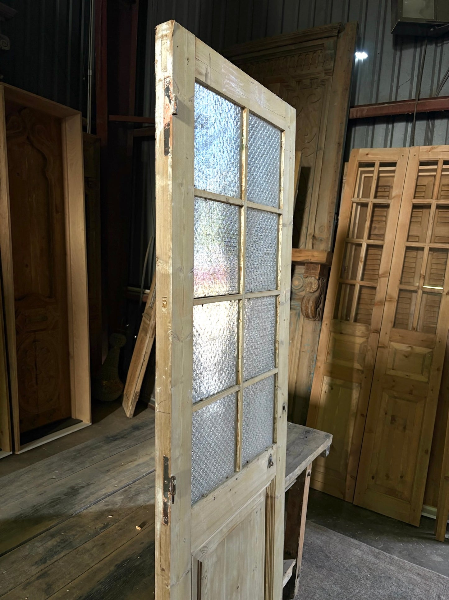 8 Lite Antique Glass Single Door - 25.5x82 - L68