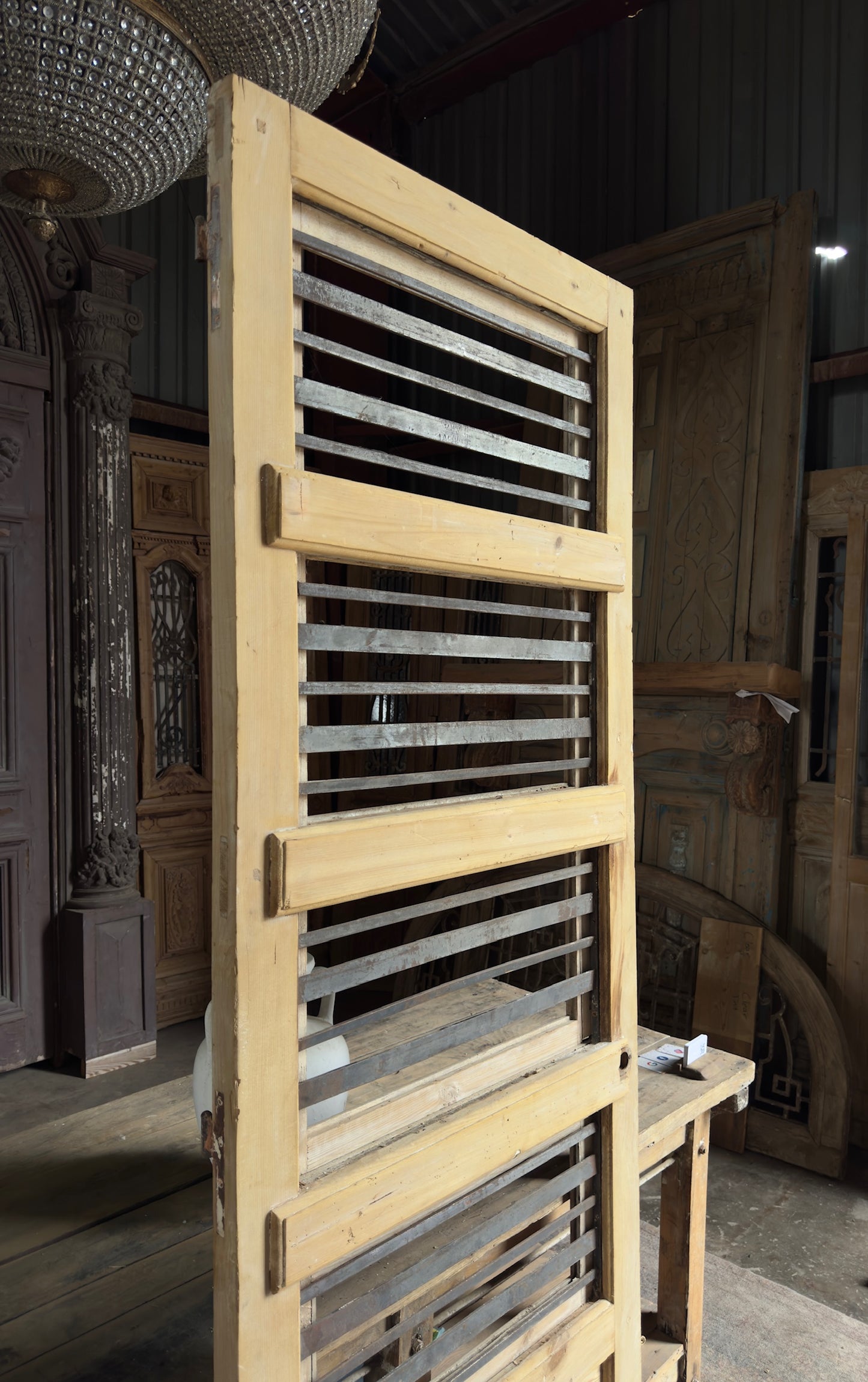 Horizontal Pattern Antique Iron Single Door - 32.25x89.5 K424