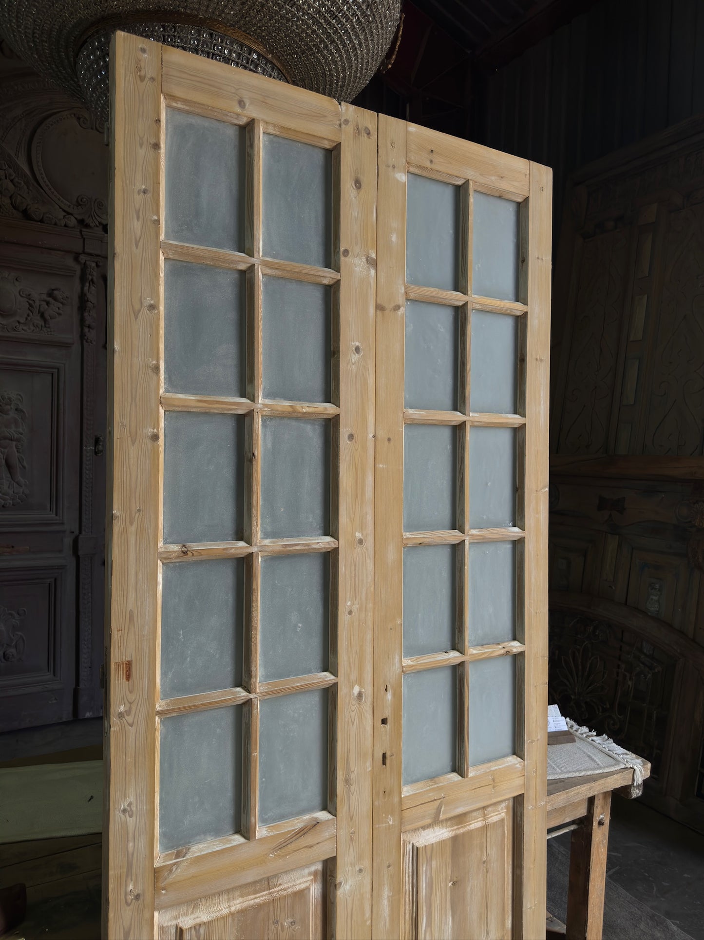 19th Century Antique Glass French Doors - 40.5x92.5 J469