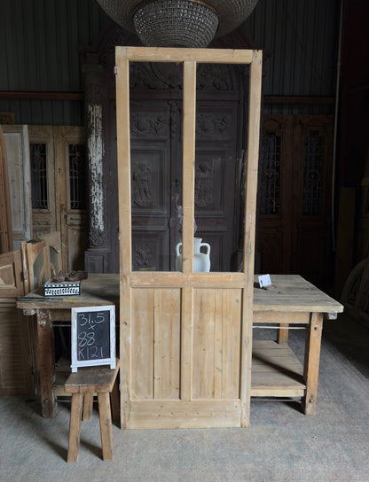 2 Lite Antique Open Glass Single Door - 31.5x88 K121