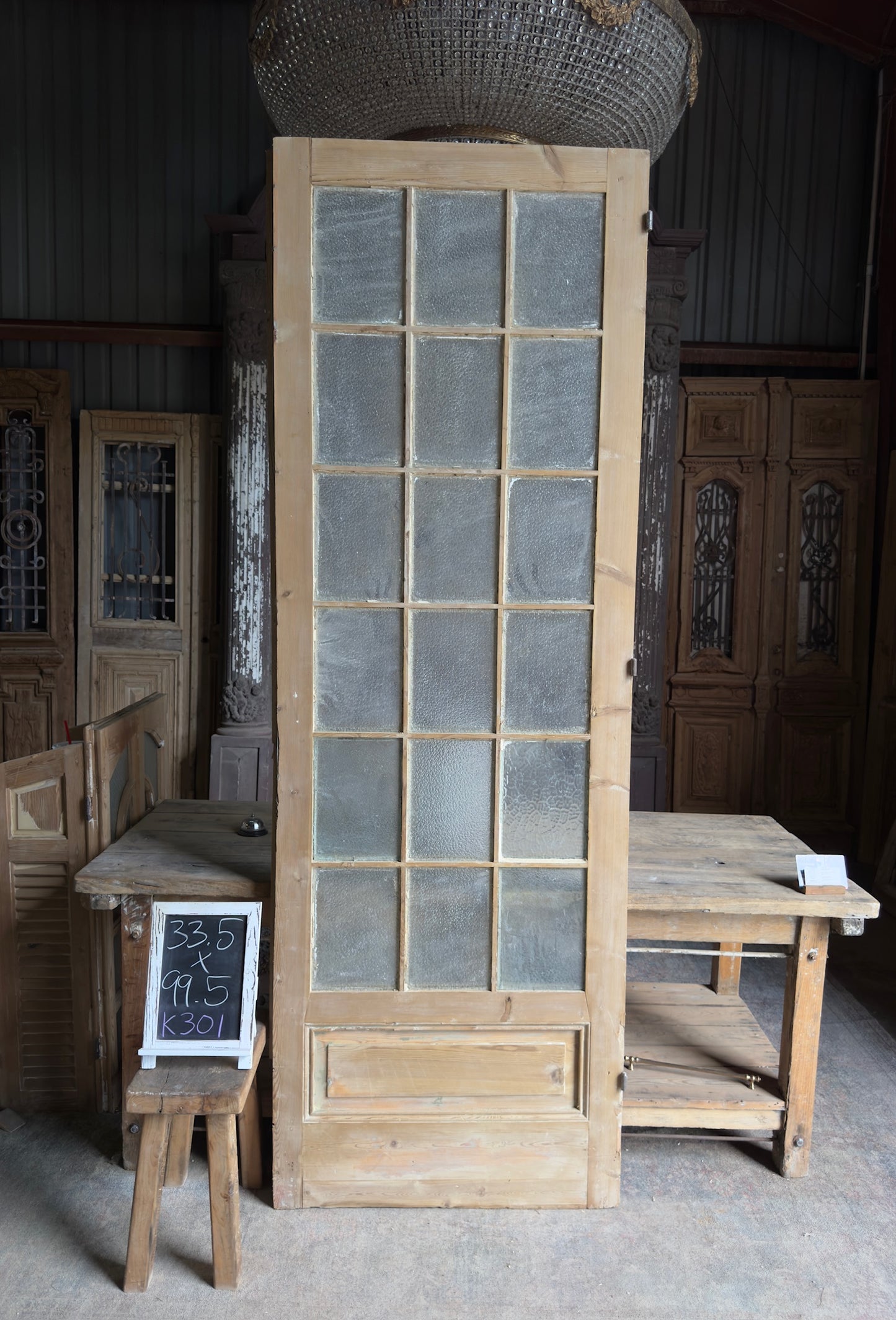 18 Lite Antique Glass Single Door - 33.5x99.5 K301