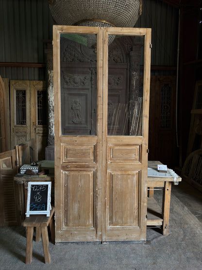 3 Panel Antique Glass French Doors - 42.75x98 J459