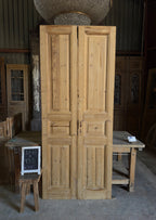 3 Panel Antique Solid French Doors - 38.75x93.5 K395