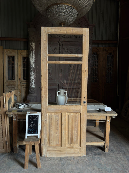 19th Century Antique Glass Single Door - 31.25x88 J292