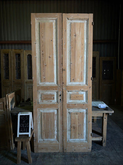 French 3 Panel Antique Pair - 43.50x101.25 A71