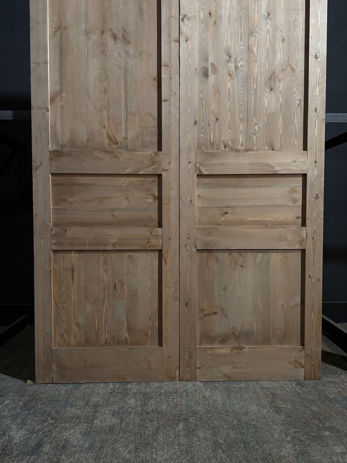 Handcrafted Whimsically Carved Solid French Doors - 64x96 - N200