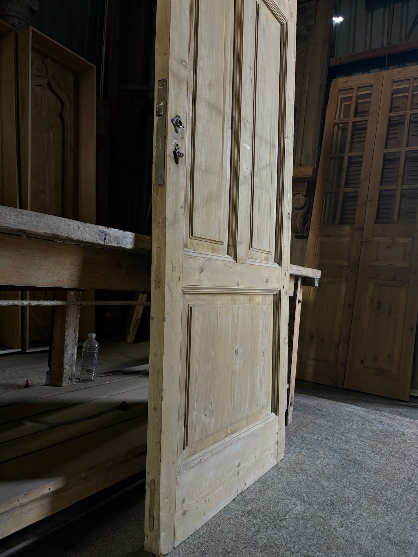 19th Century European Antique Glass Single Door - 32x85 - L59