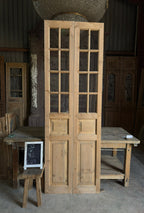 Handcrafted 8 Lite Glass French Doors - 32x96 L29