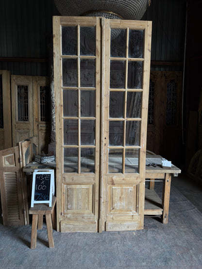 Classic Antique Glass French Doors - 43.75x100 J240