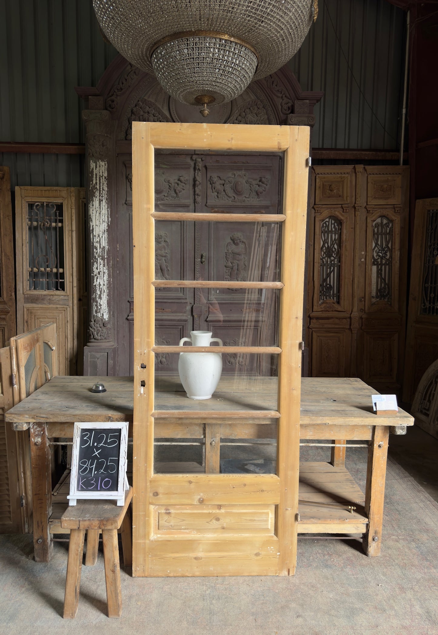 5 Lite Antique Glass Single Door - 31.25x84.25 K310