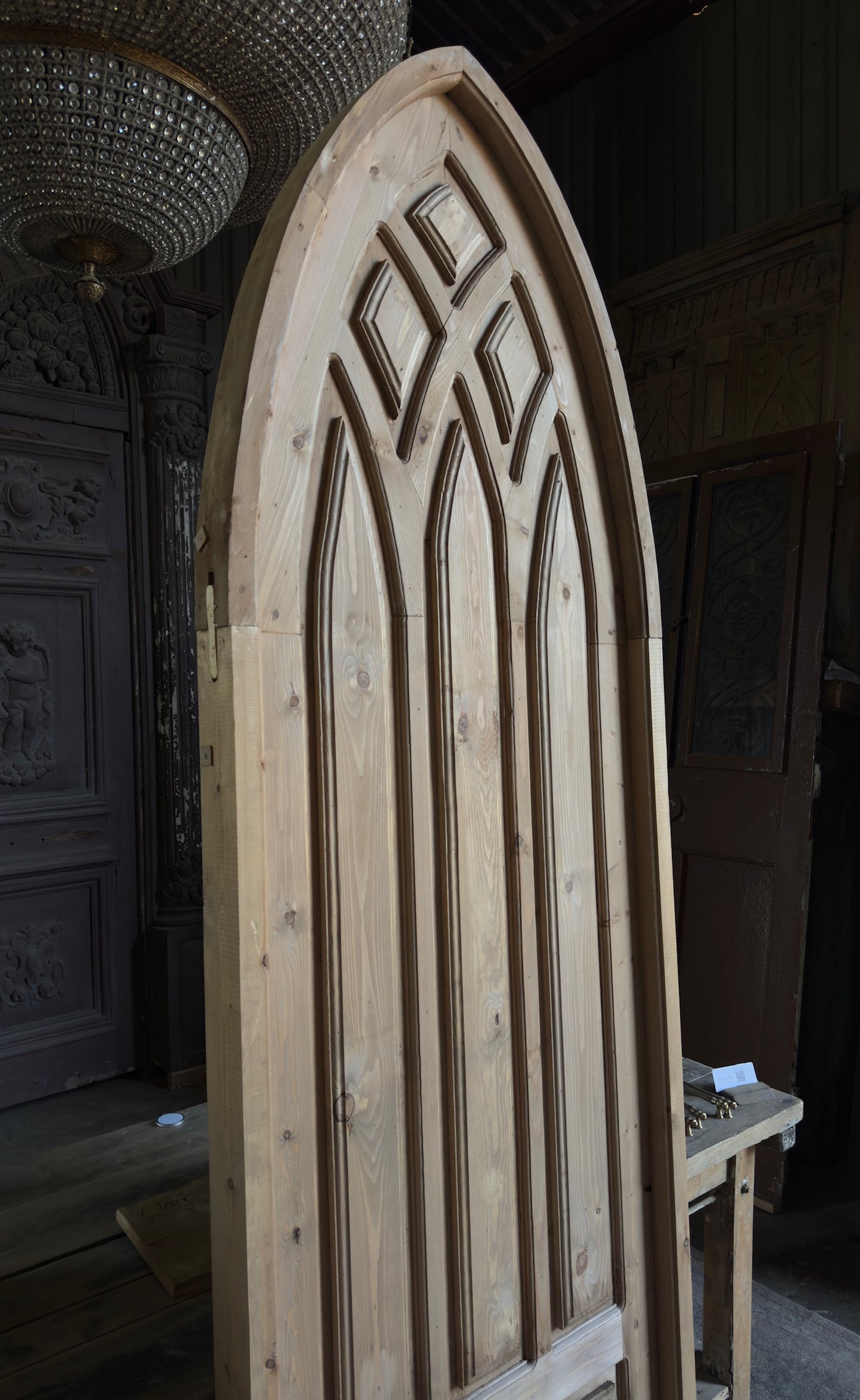 Handcrafted Gothic Arched Church Door - 30x96 L496