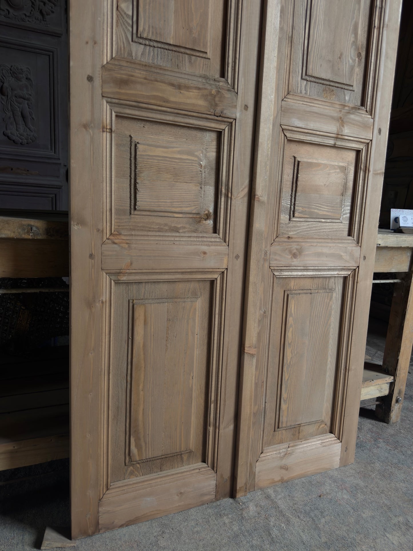 3 Panel Solid Baltic Pine French Doors - 36x80 K24