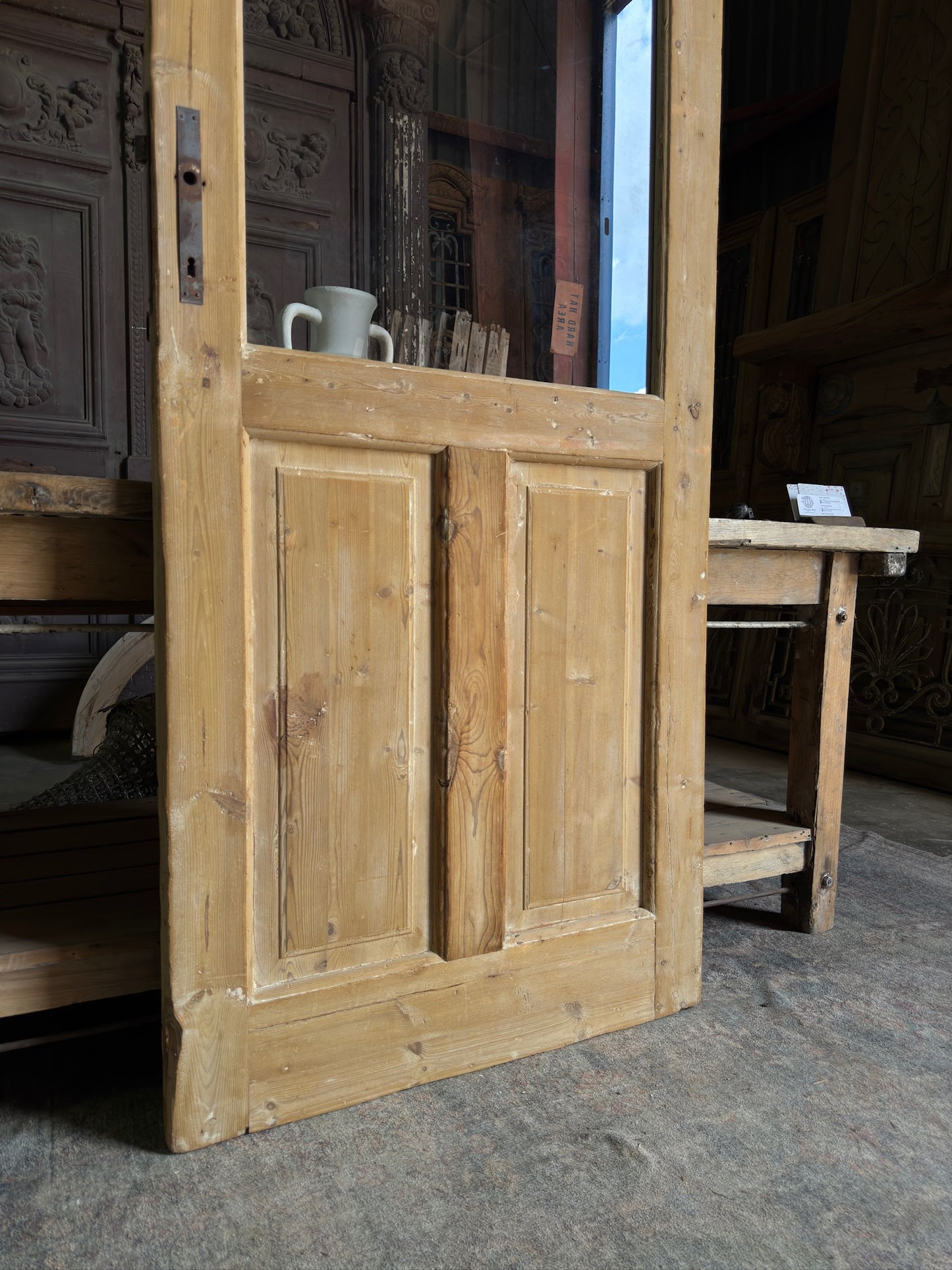 19th Century Antique Glass Single Door - 32x86.75 J229