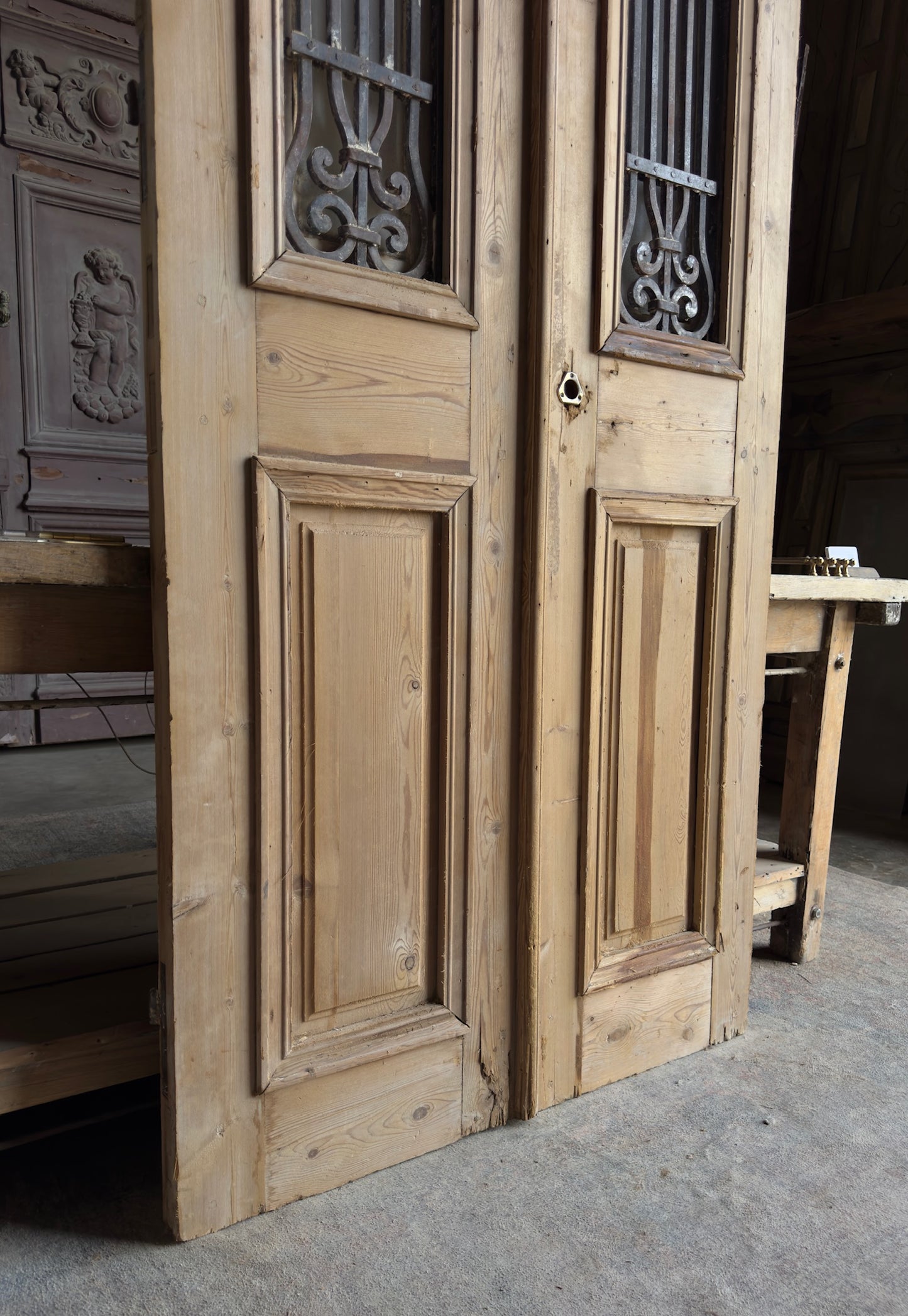 Antique Iron French Doors - 39.5x95.5 - L567