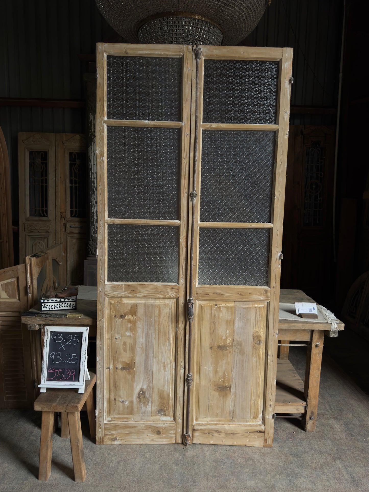 Antique French Glass Doors - 43.25x93.25 J539