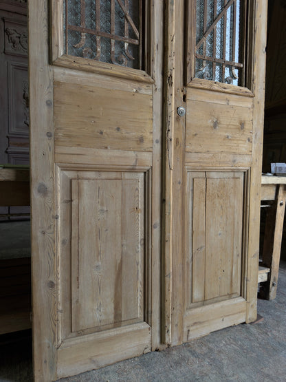 Classy Antique Iron French Doors - 44x87.5 J5