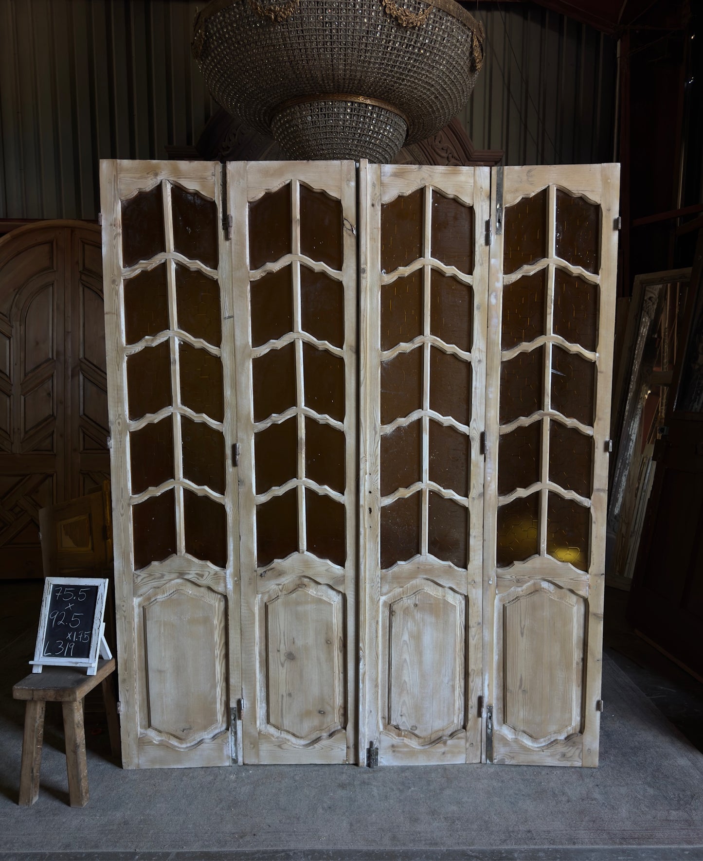 Antique French Provincial Glass Door Unit - 75.5x92.5 - L319