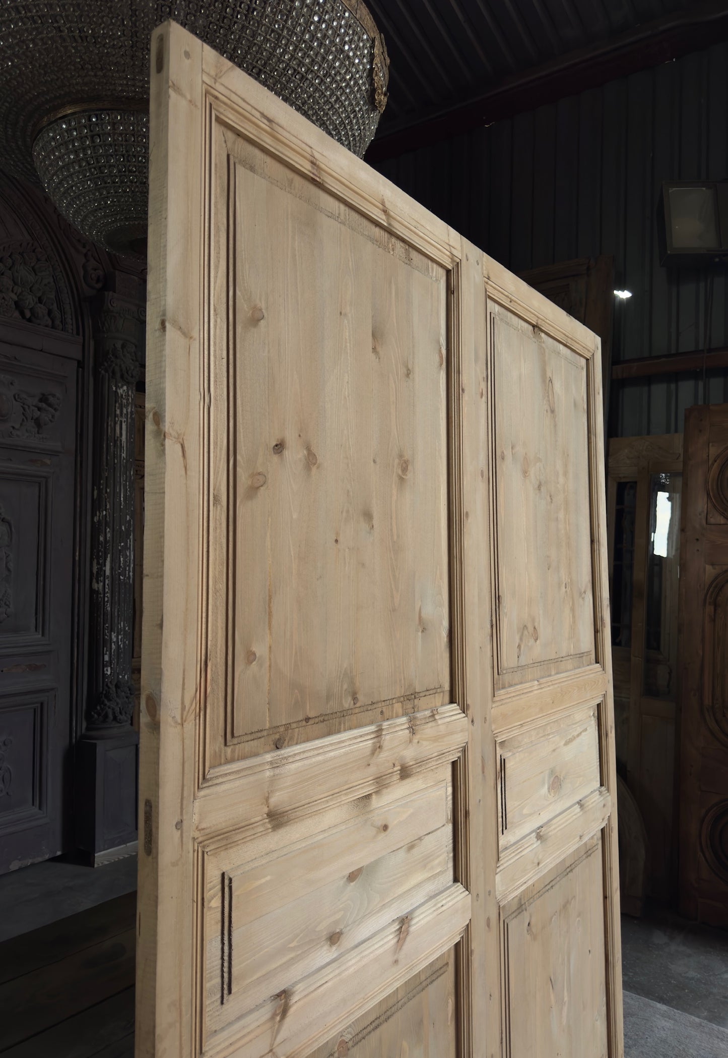 Handcrafted 3 Panel Solid French Doors - 72x96 L31