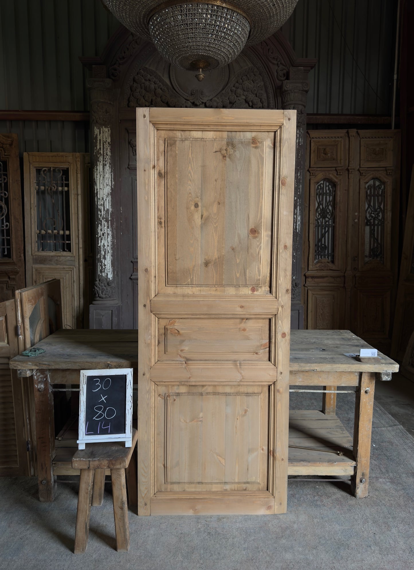 Handcrafted 3 Panel Solid Single Door - 30x80 L14