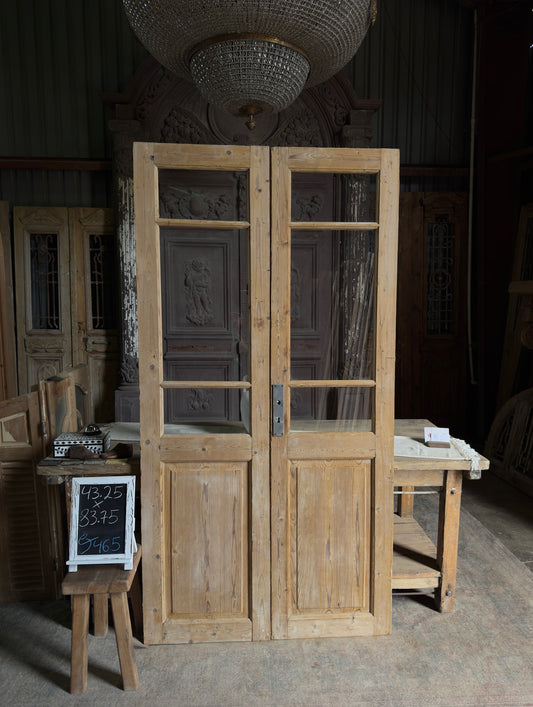 19th Century Antique Glass French Doors - 43.25x83.75 J465