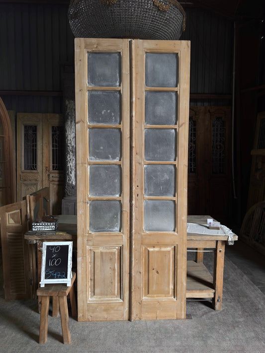 10 Lite Antique Glass French Doors - 40x100 J472