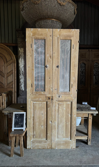 Elegant Antique Iron French Doors - 40x94.5 - L289