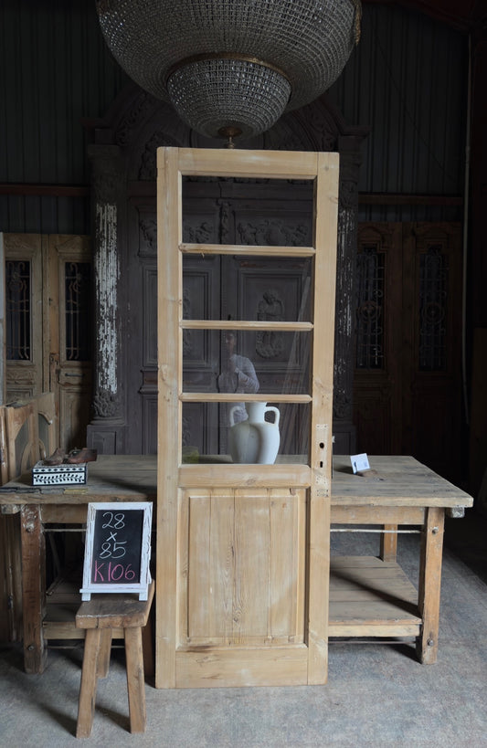 4 Lite Antique Glass Single Door - 28x85 K106