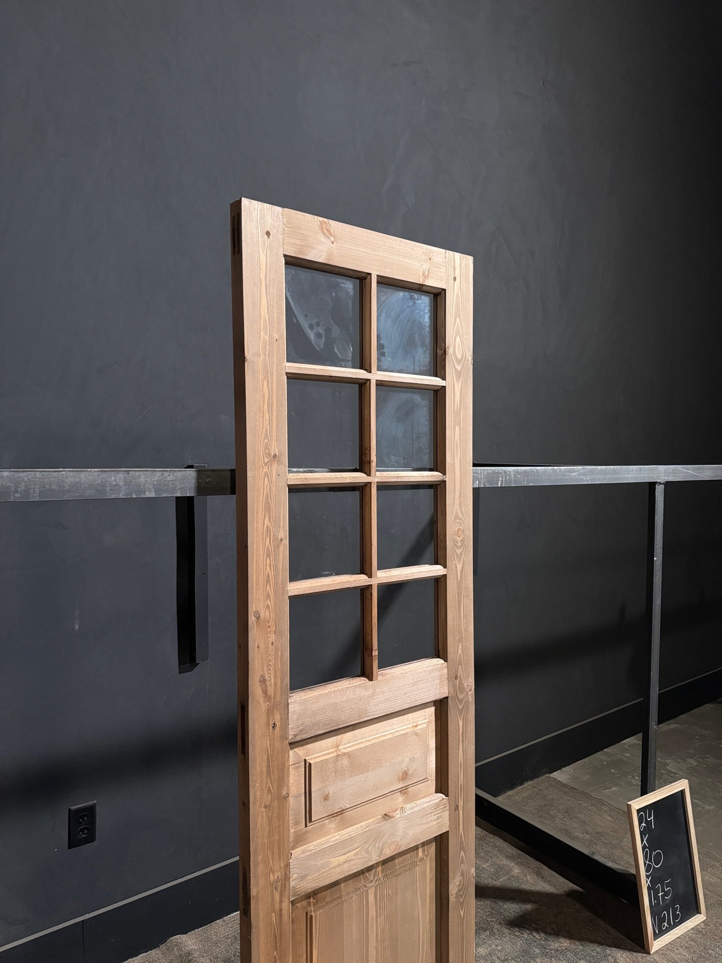 Handcrafted 8 Lite Single Glass Door - 24x80 - N213