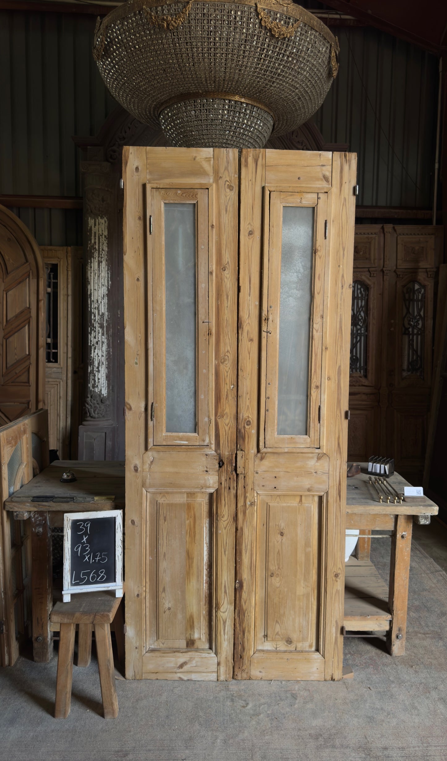Antique Iron French Doors - 39x93 - L568