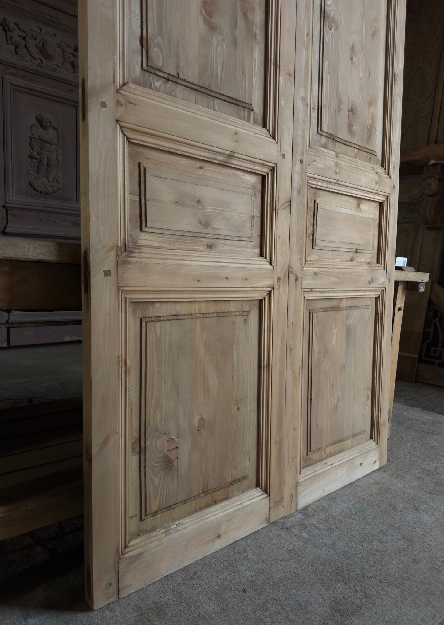 Handcrafted 3 Panel Solid French Doors - 48x80 L3