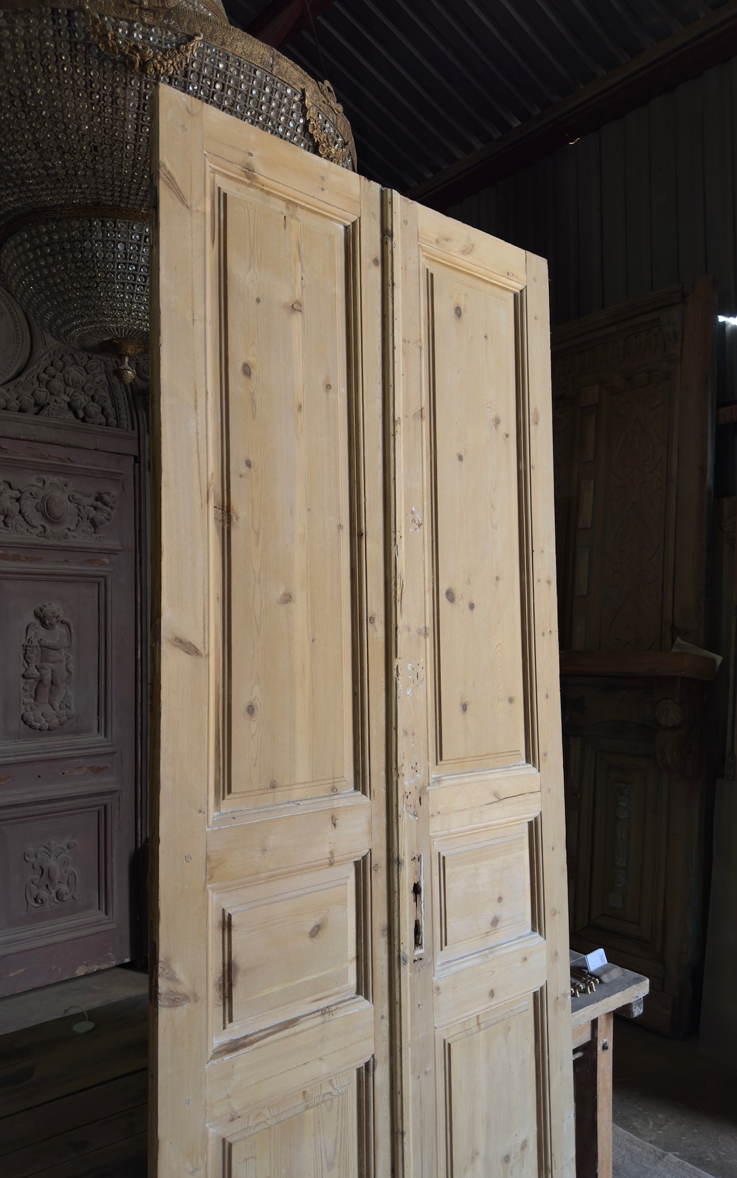 Antique 6 Panel Double Doors - 42.5x106.5 - L526