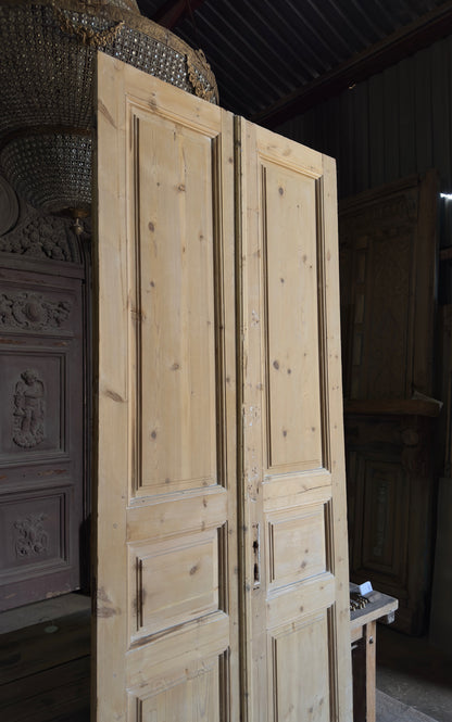 Antique 6 Panel Double Doors - 42.5x106.5 - L526