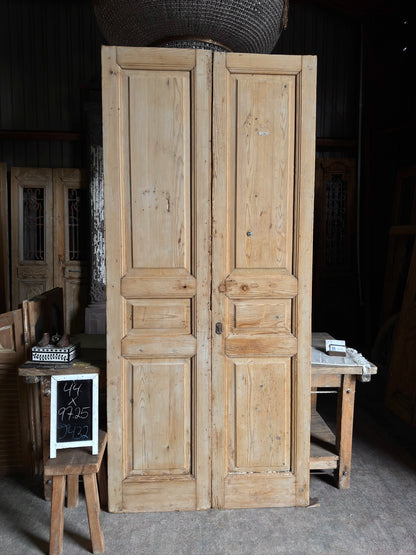 3 Panel Antique Solid French Doors - 44x97.25 J432