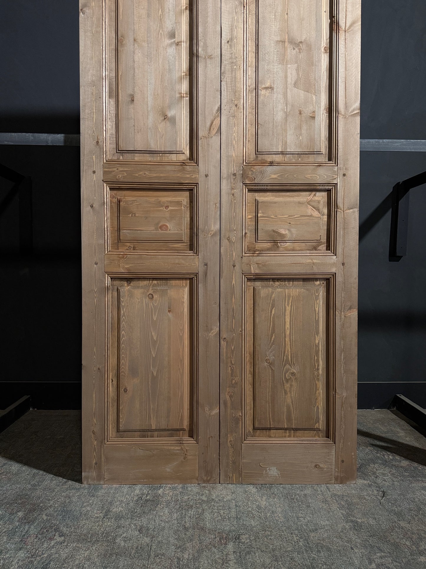 Handcrafted 3 Panel Solid French Doors - 48x96 - N214