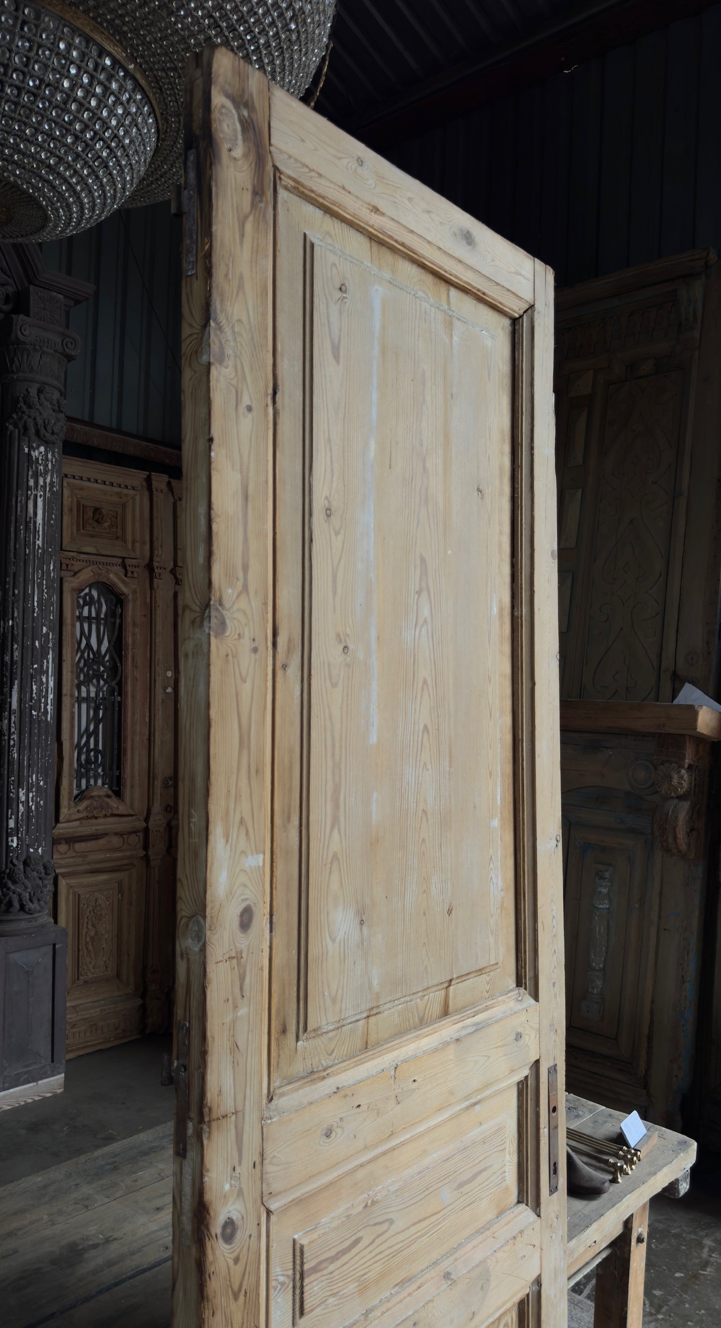 3 Panel Single Solid Antique Door - 28x93 - L172