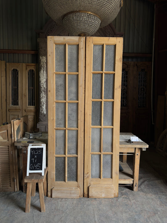 Full Glass Antique French Doors - 41.25x91 G45