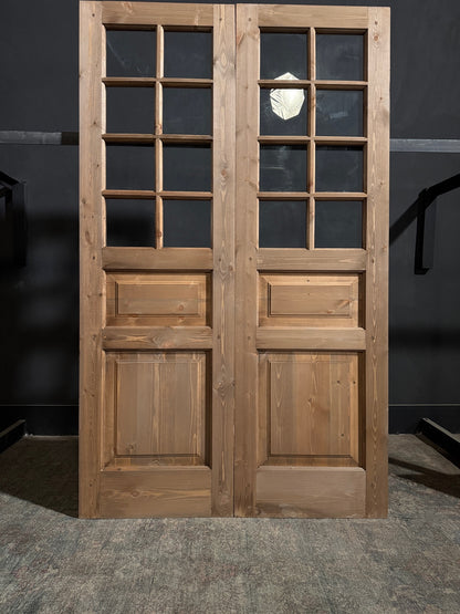 Handcrafted 8 Lite Glass French Doors - 48x80 - N212