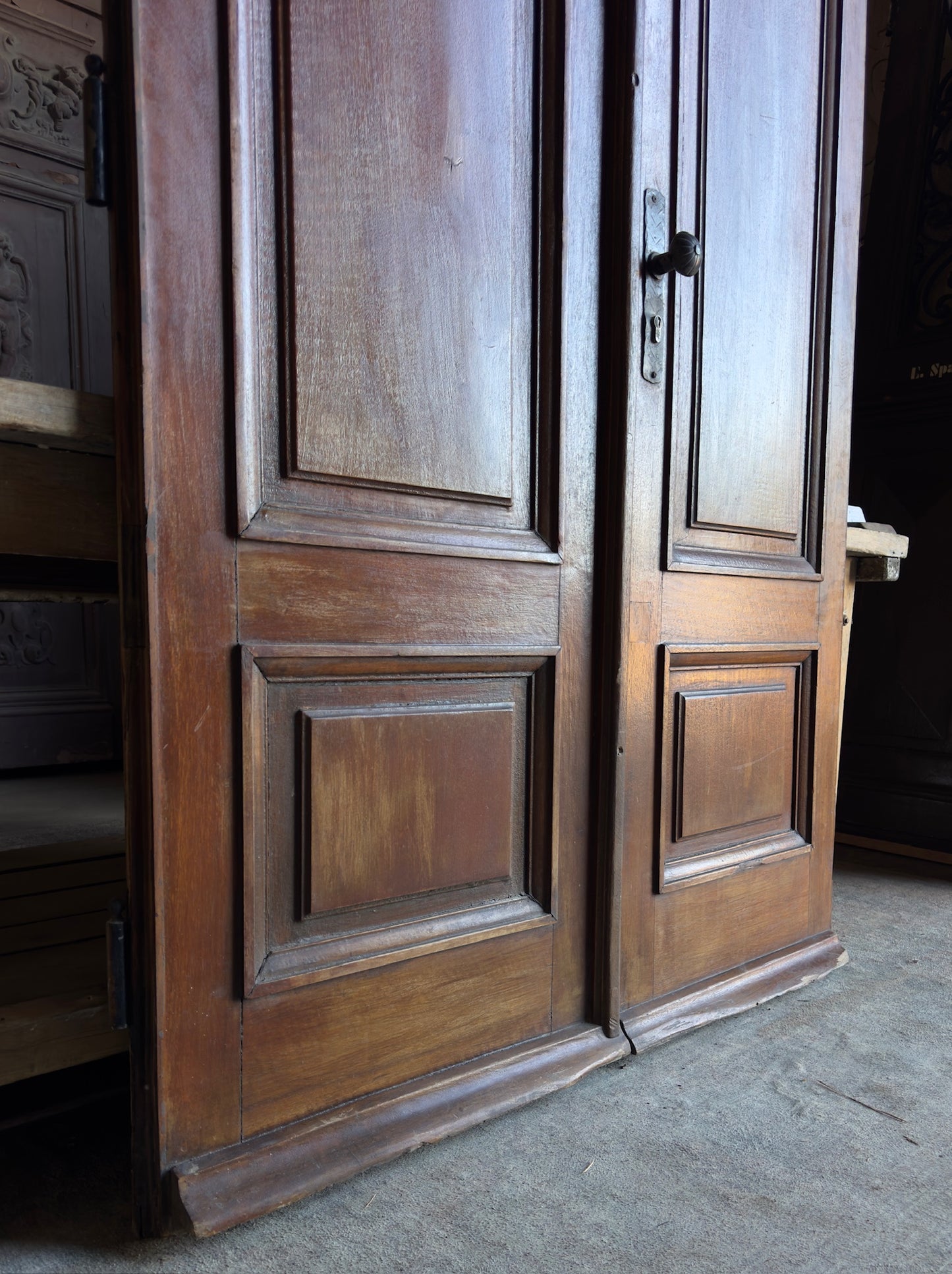 Antique French Iron Window Double Doors - 51x103.5 - L280