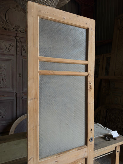 19th Century Antique Glass Single Door - 27.25x87x J290