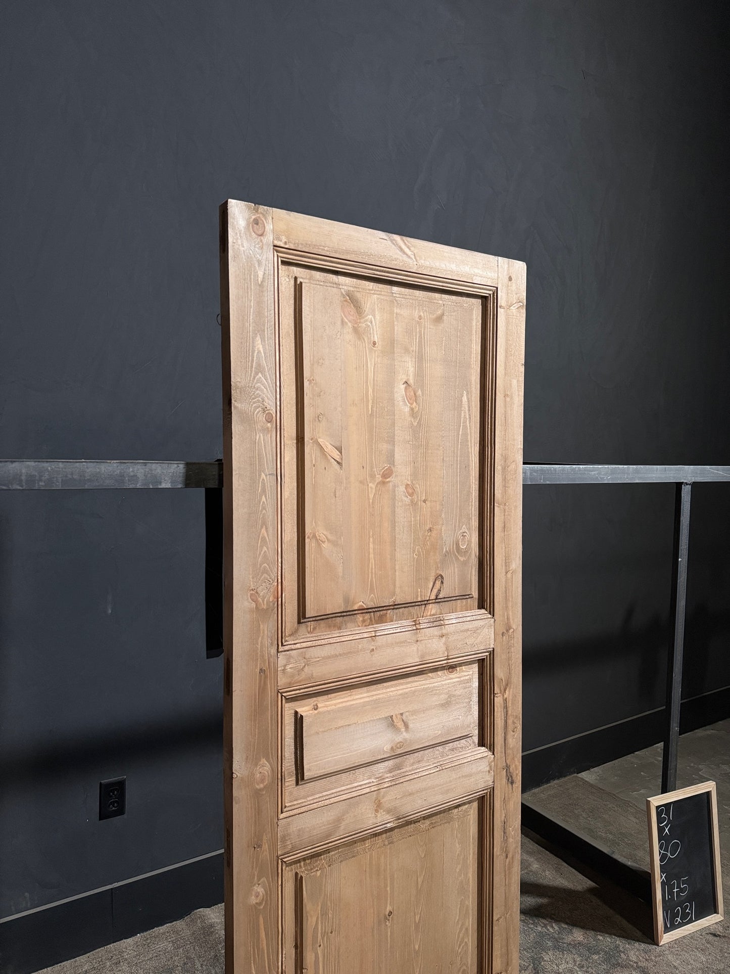 Handcrafted 3 Panel Solid Single Door - 31x80 - N231