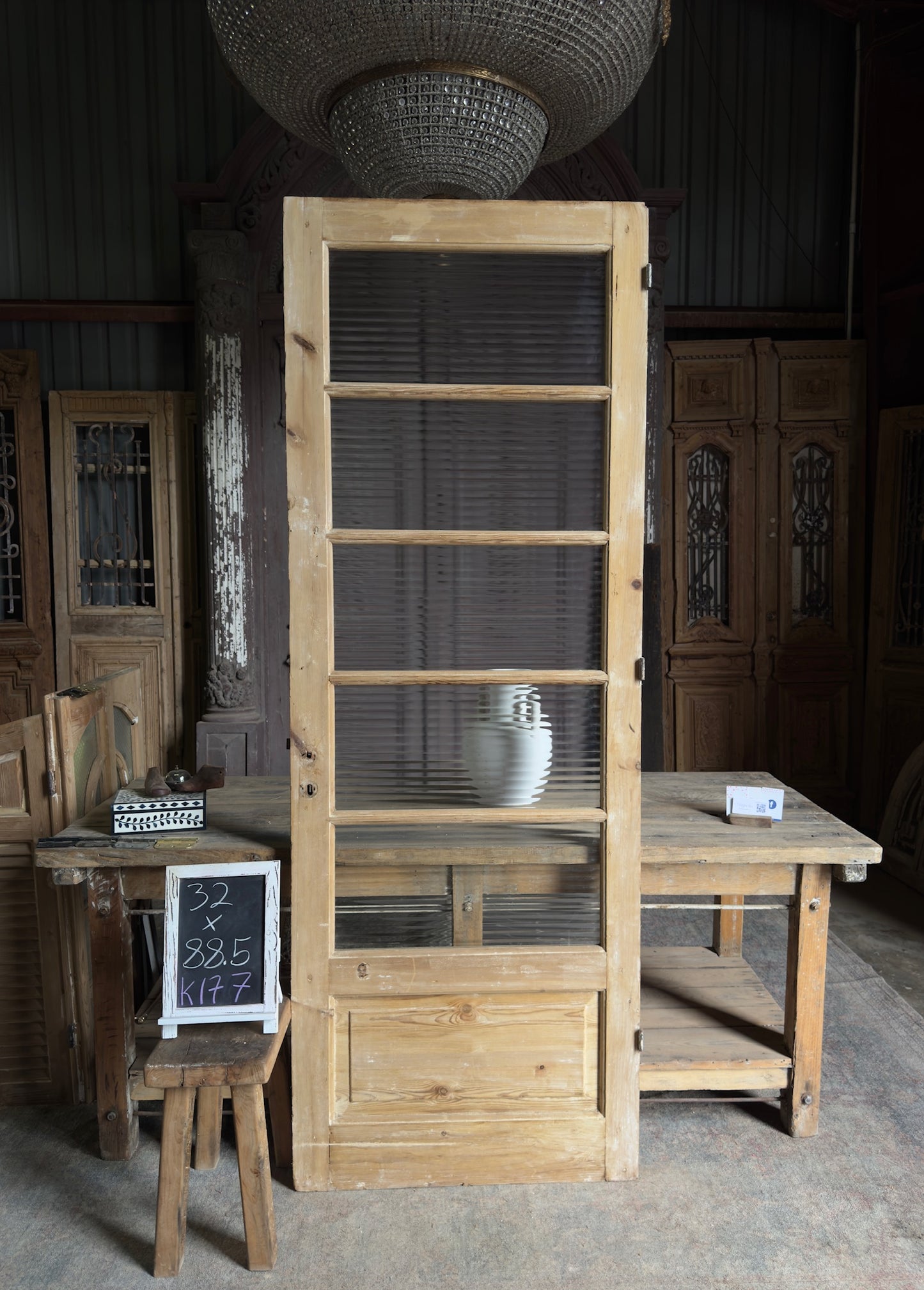 5 Lite Antique Glass Single Door - 32x88.5 K177